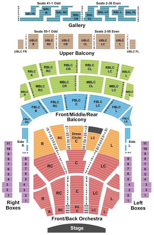 Auditorium Theatre Seating Chart